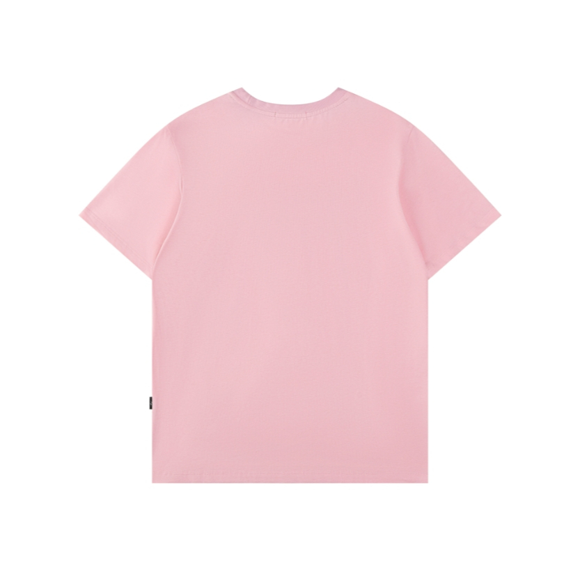 Áo thun cổ tròn cotton nguyên chất, thiết kế in họa tiết