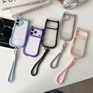 [Có dây buộc miễn phí] Vỏ tai mèo dễ thương Vỏ điện thoại cứng Acrylic trong suốt cho IPhone 17 16 15 14 13 12 11 Pro Max Plus Vỏ chống sốc