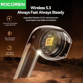 Tai nghe không dây Rocoren R01 Bluetooth 5.3 TWS, pin lâu