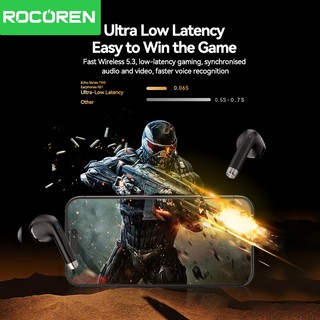 Tai nghe không dây Rocoren R01 Bluetooth 5.3 TWS, pin lâu