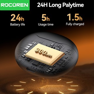 Tai nghe không dây Rocoren R01 Bluetooth 5.3 TWS, pin lâu