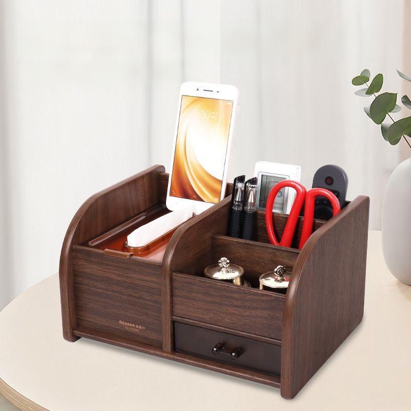 Hộp đựng khăn giấy CASEGRACE chất liệu gỗ óc chó đa năng sang trọng cao cấp dành cho bàn cà phê bàn làm việc