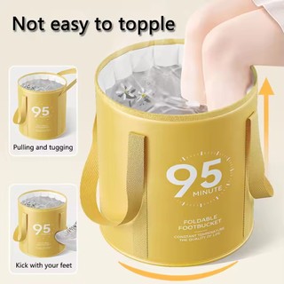 Ngâm sâu Bồn tắm chân di động, Xô cao đến đầu gối có thể gập lại để ngâm toàn bộ chân, Bồn tắm có thể gập lại cách nhiệt có tay cầm