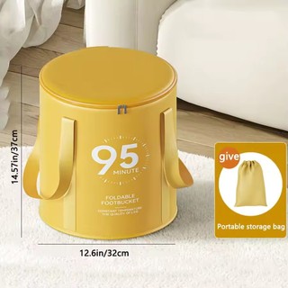 Ngâm sâu Bồn tắm chân di động, Xô cao đến đầu gối có thể gập lại để ngâm toàn bộ chân, Bồn tắm có thể gập lại cách nhiệt có tay cầm
