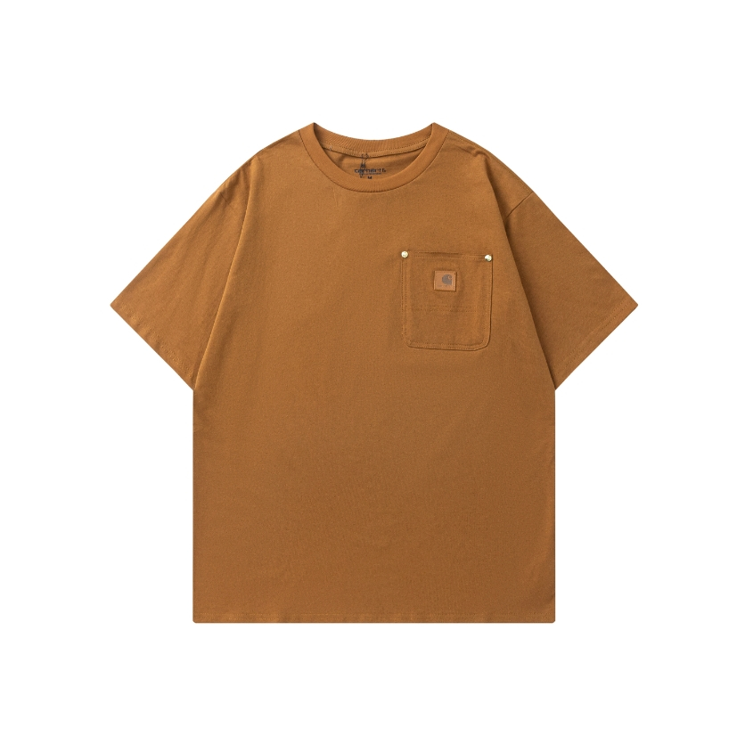 Áo thun cổ tròn tay ngắn từ cotton nguyên chất 220g