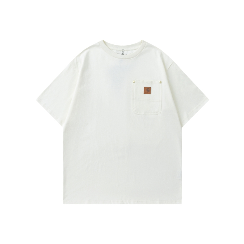Áo thun cổ tròn tay ngắn từ cotton nguyên chất 220g