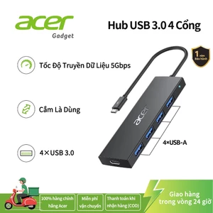 Acer USB C Hub 4 Cổng, Nhiều Hub USB 3.0, Bộ Chia USB Có Cổng Nguồn Loại C Cho Laptop, Chuột, Bàn Phím, Bộ Mở Rộng Cho Laptop, PC, Máy Tính Để Bàn, PS5