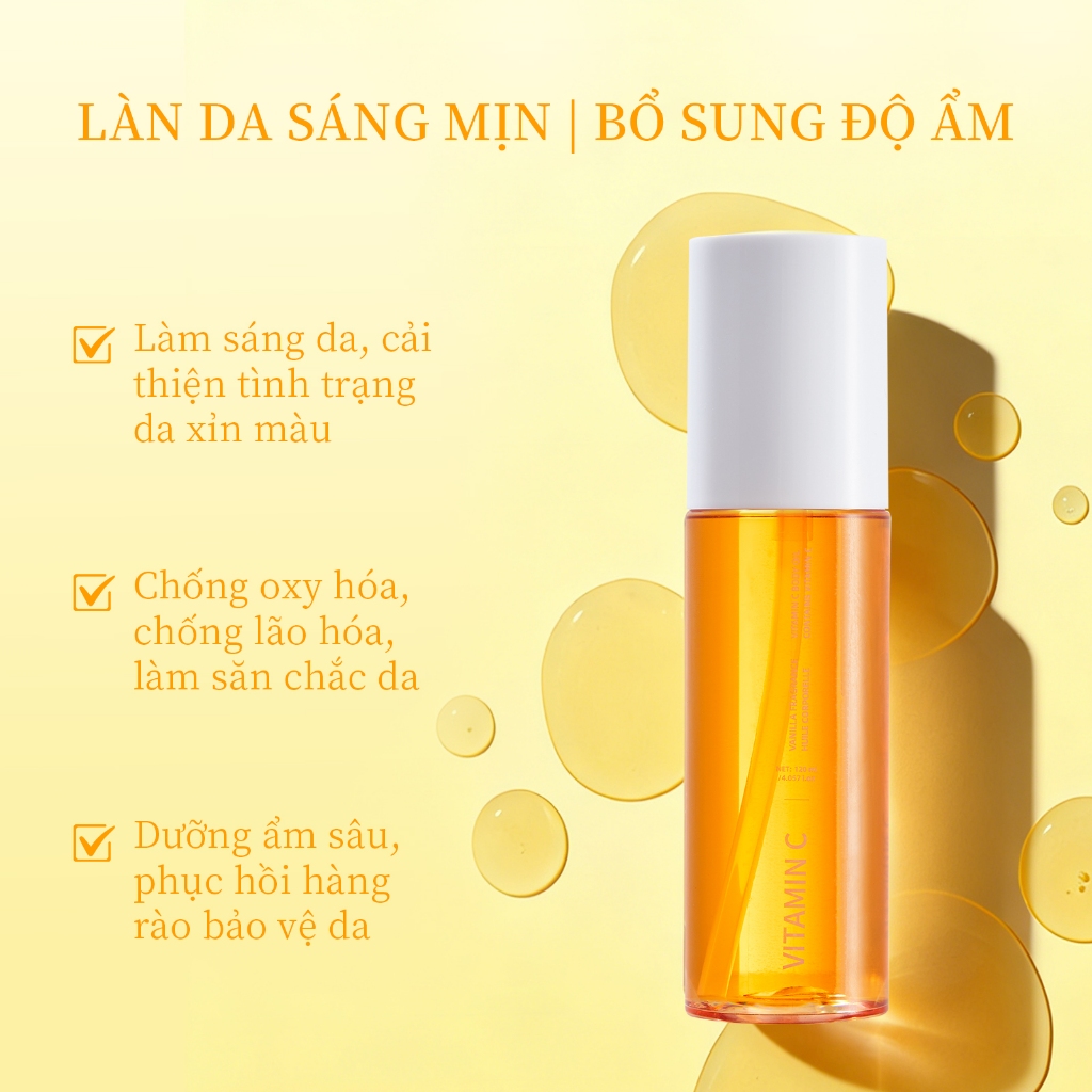Body Oil Dầu dưỡng thể Vitamin C 120ml,Làm săn chắc da,làm sáng da,làm mờ nếp nhăn,thấm nhanh.