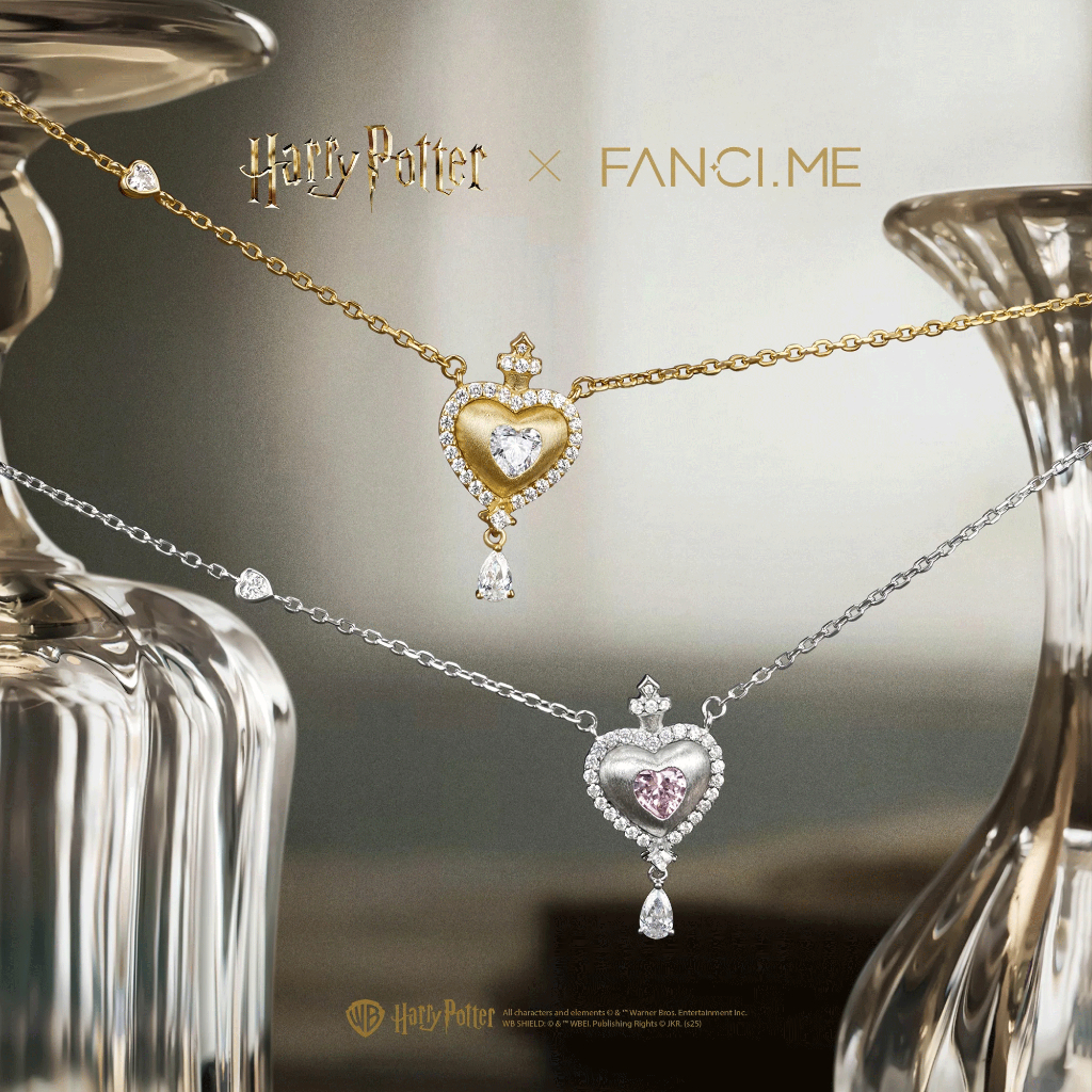 FanciMe x Harry Potter Love Potion Vòng cổ bạc Thiết kế kết cấu chải
