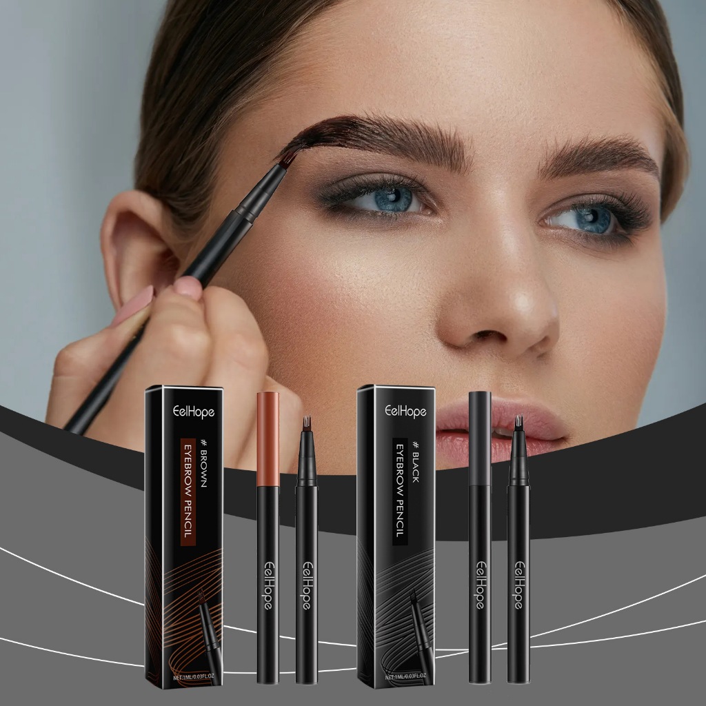 Bút kẻ mày Microblading EELHOPE với đầu 4 chiếc, Bút chì kẻ mày nước lâu trôi - Dễ dàng & Tự nhiên