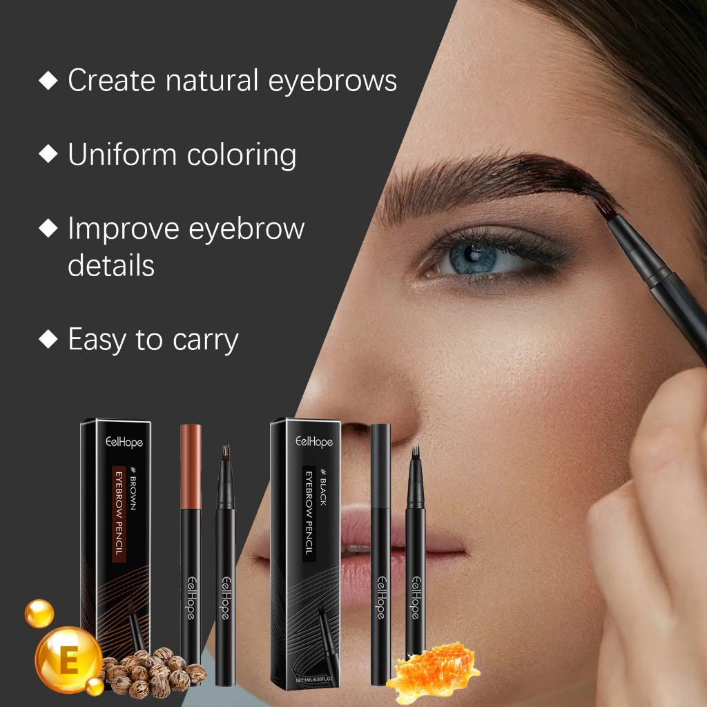 Bút kẻ mày Microblading EELHOPE với đầu 4 chiếc, Bút chì kẻ mày nước lâu trôi - Dễ dàng & Tự nhiên