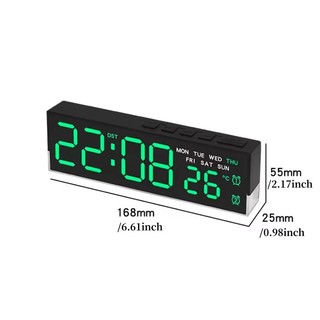 Đồng hồ báo thức kỹ thuật số LED Tuần nhiệt độ 2 Báo động Đèn xung quanh Điều chỉnh độ sáng Đầu giường Đồng hồ bàn điện tử chạy bằng USB