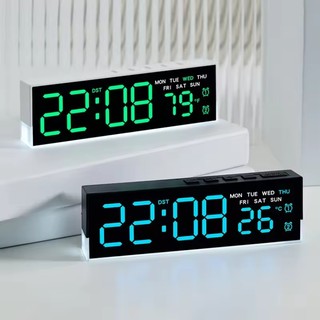 Đồng hồ báo thức kỹ thuật số LED Tuần nhiệt độ 2 Báo động Đèn xung quanh Điều chỉnh độ sáng Đầu giường Đồng hồ bàn điện tử chạy bằng USB