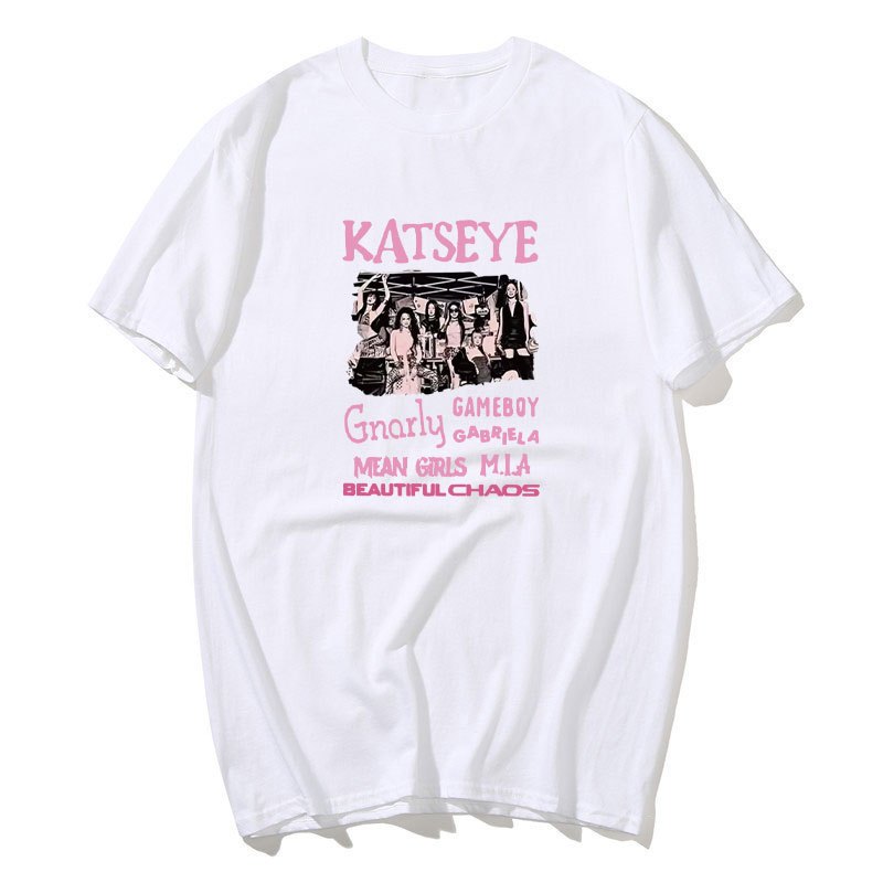 Retro Katseye Áo Thun K-Pop, Áo Sơ Mi Tay Ngắn Phù Hợp Nhiều Size, Thời Trang Hè