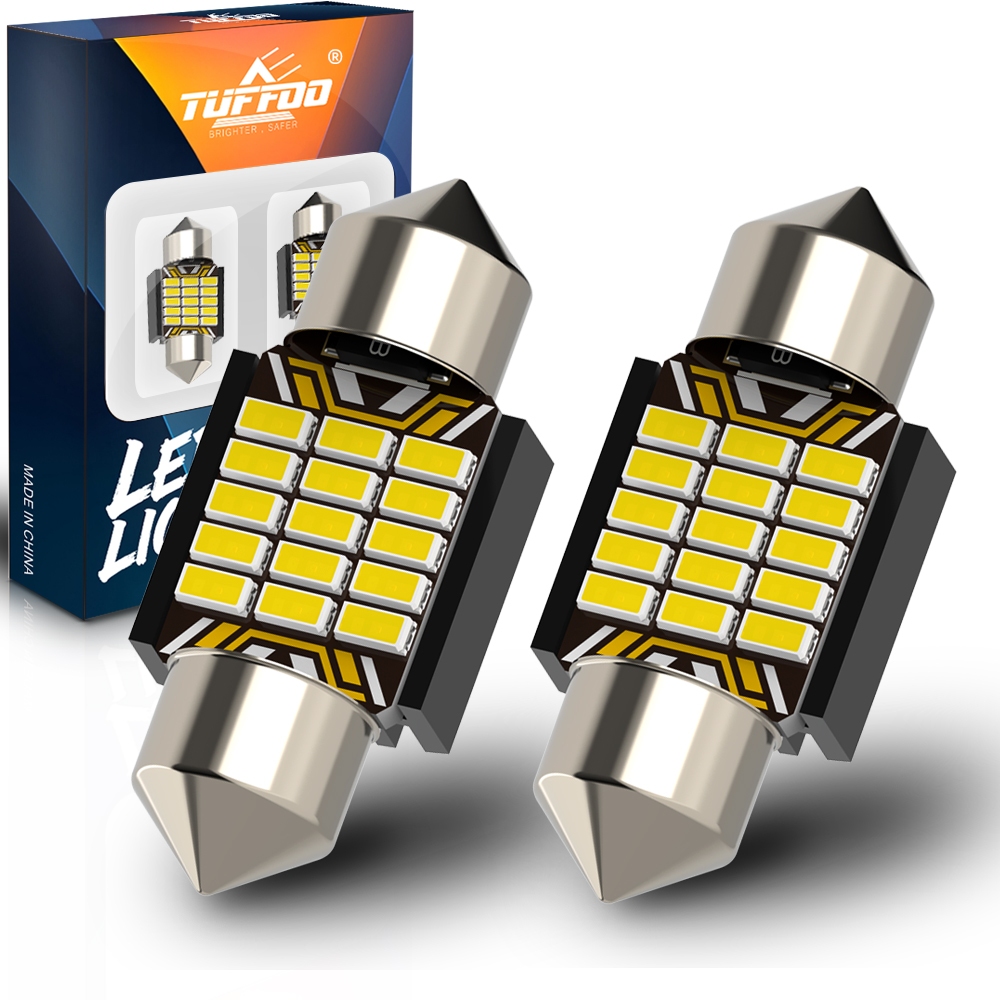TUFFOO 1 Cặp 28MM / 31MM Festoon C5W / C10W Bóng Đèn LED Cho Đèn Nội Thất Ô Tô / Đèn Biển Số / Mái Vòm / Thân Cây - Trắng 6000K