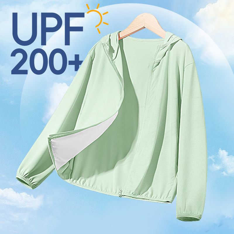 W.G.Q Áo chống nắng bé gái , Chỉ số chống nắng UPF200 + , có mũ và túi