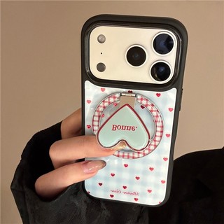Ốp điện thoại TPU + PC hình trái tim mạ vàng cho iPhone 17 Pro max 16 Pro