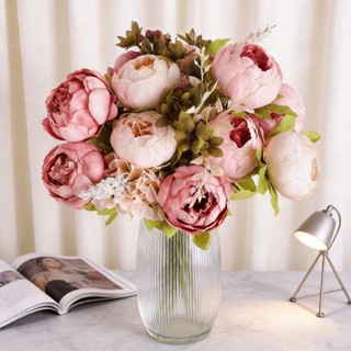 Bó Hoa Mẫu Đơn Lụa 13 Đầu Trang Trí Nhà Cửa Đám Cưới Cao Cấp Giả Như Thật Vintage Decor Phòng Khách Thẩm Mỹ Bắc Âu Phụ Kiện Chụp Ảnh Tiệc Sang Trọng Nội Thất DIY Bình Cắm Lớn Đẹp Hiện Đại Retro Studio Backdrop Văn Phòng Shop Cafe Sân Khấu Quà Tặng