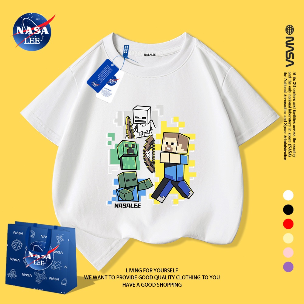 NASA Pure Cotton Tay Ngắn 2026 Phong Cách Mới Trẻ Em Tay Ngắn Mềm Mại Thoải Mái Thời Trang Dễ Thương