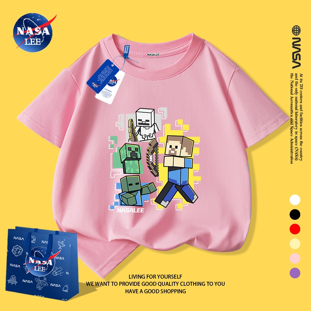 NASA Pure Cotton Tay Ngắn 2026 Phong Cách Mới Trẻ Em Tay Ngắn Mềm Mại Thoải Mái Thời Trang Dễ Thương