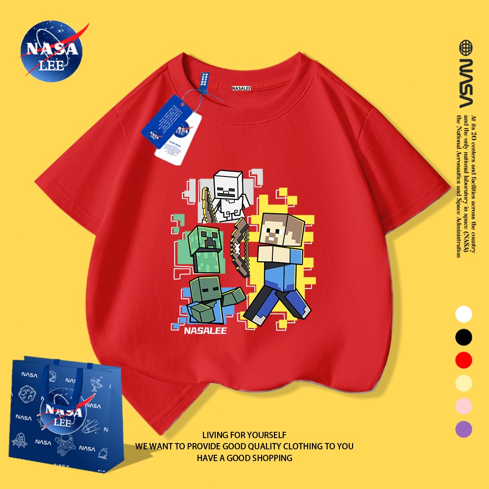 NASA Pure Cotton Tay Ngắn 2026 Phong Cách Mới Trẻ Em Tay Ngắn Mềm Mại Thoải Mái Thời Trang Dễ Thương