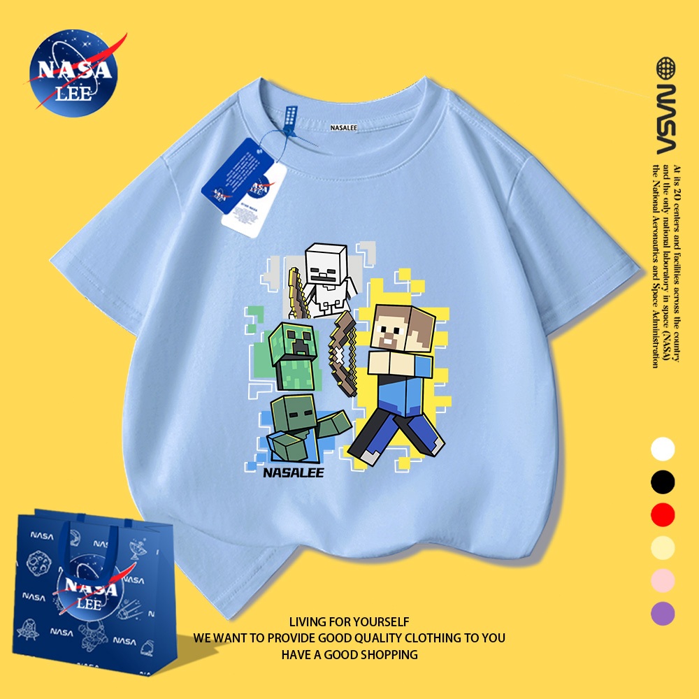 NASA Pure Cotton Tay Ngắn 2026 Phong Cách Mới Trẻ Em Tay Ngắn Mềm Mại Thoải Mái Thời Trang Dễ Thương