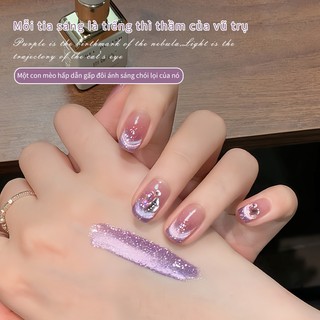 [ANNIES] Gel Mèo Tím Tinh Vân Kim Tuyến Vụn Chất Lụa Mịn Đa Năng Hiệu Ứng Ngọc Thủy Tinh 12ml (Mẫu Mới)