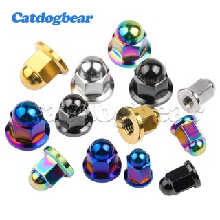 Catdogbear Titanium Ti Nut M6 Pitch 1.0mm M8 / M10 Pitch 1.25mm Dome Head Mặt bích Khóa Đai ốc cho xe đạp Xe máy ô tô