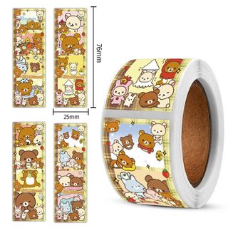 120 Chiếc Hoạt Hình Rilakkuma Cuộn Miếng Dán DIY Laptop Điện Thoại Trẻ Em Đồ Chơi Quà Tặng Niêm Phong Nhãn Dán Nhãn Dán