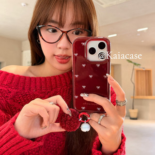 Vỏ điện thoại bóng sang trọng họa tiết sông băng màu trắng nơ màu trắng Hàn Quốc cho iPhone 17Promax 14 15 16 Pro Max 13 Sweet Girly Vỏ di động hai lớp imd chống sốc