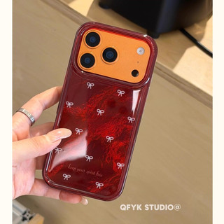 Vỏ điện thoại bóng sang trọng họa tiết sông băng màu trắng nơ màu trắng Hàn Quốc cho iPhone 17Promax 14 15 16 Pro Max 13 Sweet Girly Vỏ di động hai lớp imd chống sốc