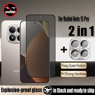 2 trong 1 Redmi Note 15 Pro 5G Bảo vệ màn hình riêng tư Kính cường lực chống nhìn trộm cho Xiaomi Redmi Note 14 13 4G 5G Phim bảo vệ kính chống gián điệp & Phim máy ảnh ống kính