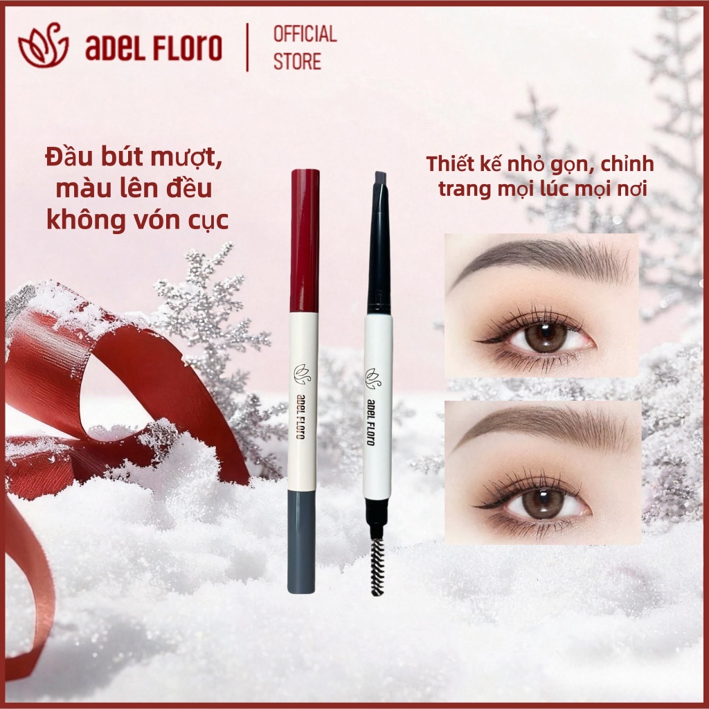 【Adel Floro】2in1 Bút Chì+Cọ Kẻ Lông Mày KHÔNG TRÔI NƯỚC💧- Phong Cách Hàn Quốc Tự Nhiên! - Giá Sốc! 💯