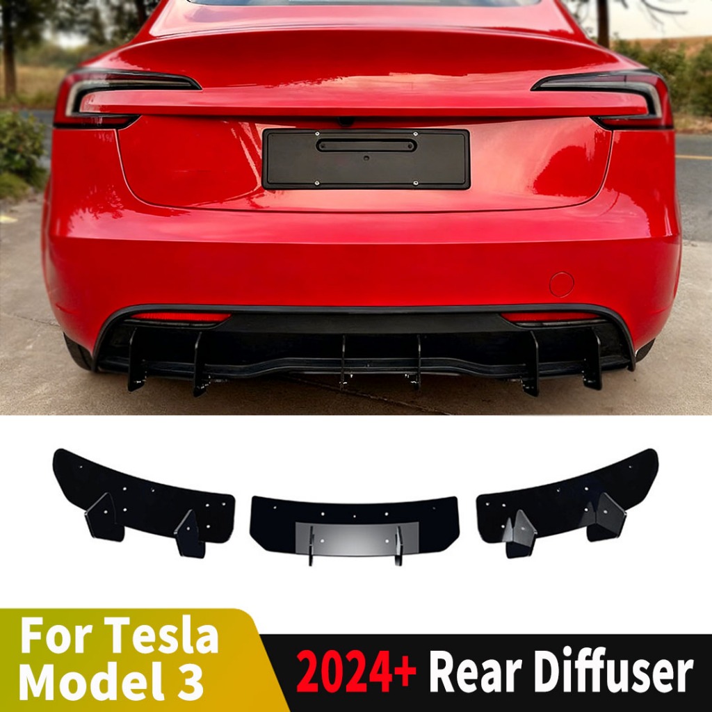 Dành Cho Xe Tesla Model 3 Cao Nguyên 2024 2025 Hiệu Suất Cao Phía Sau Cản Bộ Chia Bao Viền Khuếch Tán Điều Chỉnh Môi Phụ Kiện DF Phong Cách