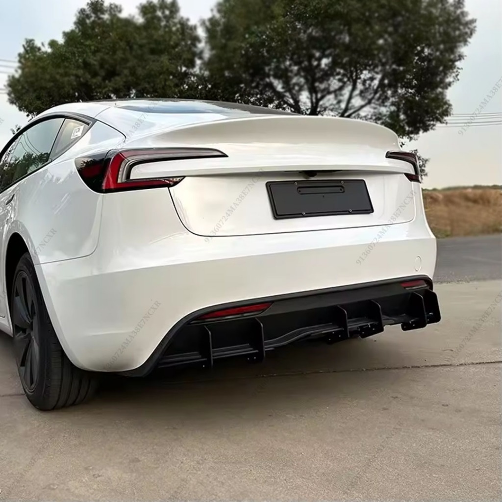 Dành Cho Xe Tesla Model 3 Cao Nguyên 2024 2025 Hiệu Suất Cao Phía Sau Cản Bộ Chia Bao Viền Khuếch Tán Điều Chỉnh Môi Phụ Kiện DF Phong Cách