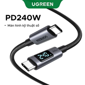 Cáp dữ liệu sạc UGREEN 240W USB 2.0 USB-C sang USB-C Cáp hiển thị kỹ thuật số bện bằng nhôm Tương thích với dòng iPhone 17 / 16 / 15
