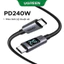 Cáp dữ liệu sạc UGREEN 240W USB 2.0 USB-C sang USB-C Cáp hiển thị kỹ thuật số bện bằng nhôm Tương thích với dòng iPhone 17 / 16 / 15