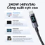 Cáp dữ liệu sạc UGREEN 240W USB 2.0 USB-C sang USB-C Cáp hiển thị kỹ thuật số bện bằng nhôm Tương thích với dòng iPhone 17 / 16 / 15