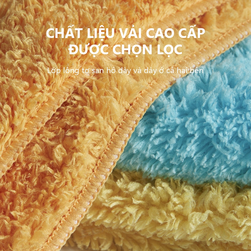 SEAMETAL Xe San Hô Lông Cừu Vải Làm Sạch Nước Mạnh Và Dầu Hút Mềm Rag Đa Năng San Hô Lông Cừu Sợi Cạnh Khăn San Hô Nhung Rag