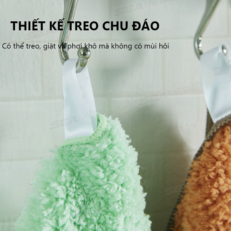 SEAMETAL Xe San Hô Lông Cừu Vải Làm Sạch Nước Mạnh Và Dầu Hút Mềm Rag Đa Năng San Hô Lông Cừu Sợi Cạnh Khăn San Hô Nhung Rag