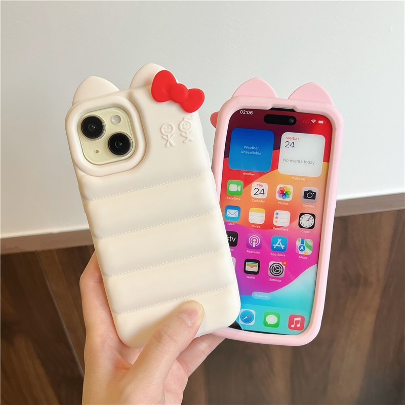 IPhone 17 Pro max 16 Pro Bow down họa tiết áo khoác Silica gel chất liệu điện thoại