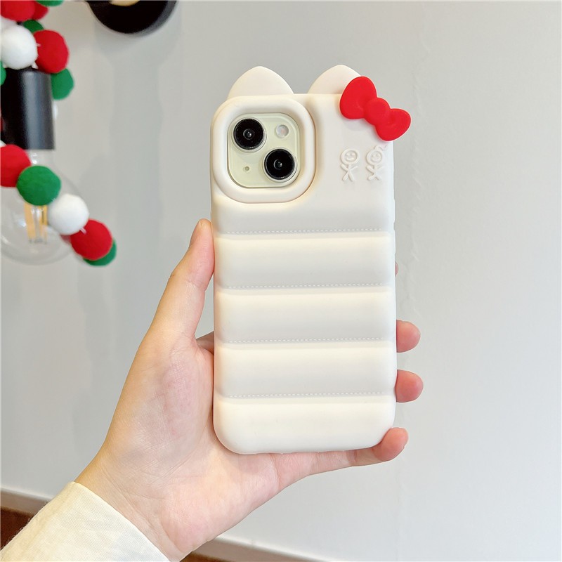 IPhone 17 Pro max 16 Pro Bow down họa tiết áo khoác Silica gel chất liệu điện thoại
