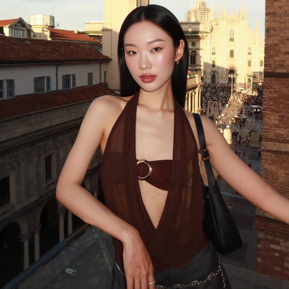 Áo vest lưới xuyên thấu phong cách gợi cảm châu Âu và Mỹ
