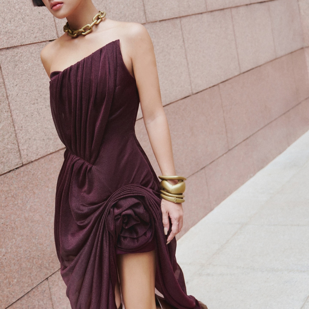 Cutenew Thanh Lịch Không Đều Đầm Nữ Gợi Cảm Hoa Hồng Đính Ruched Không Tay Chắp Vá Lưới Viền Kỳ Nghỉ Tiệc Sang Trọng Bodycon
