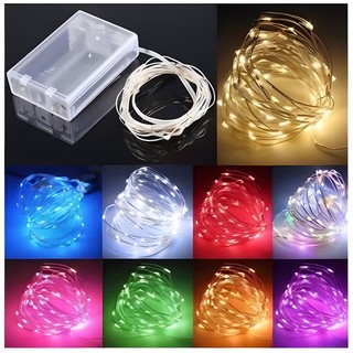 2M 5M10M Dải Đèn Led Dây Đèn AA Pin Giáng Sinh Cho Vòng Hoa Ngày Lễ Cổ Tích Trang Trí Tiệc Cưới
