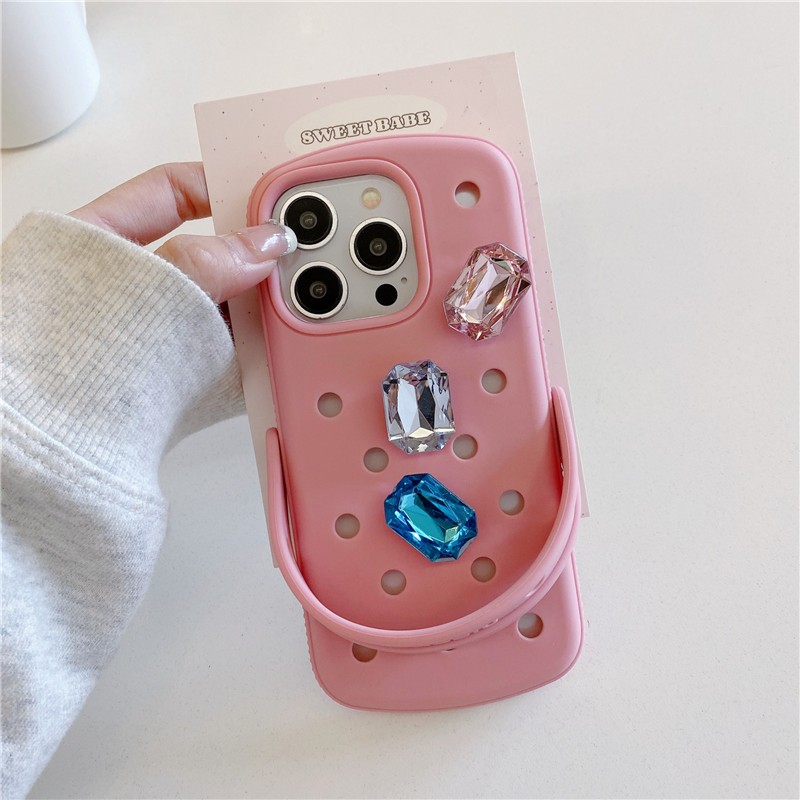 Ốp điện thoại chất liệu Silica gel họa tiết Crocs cho iPhone 17 Pro max 16 Pro Crocs