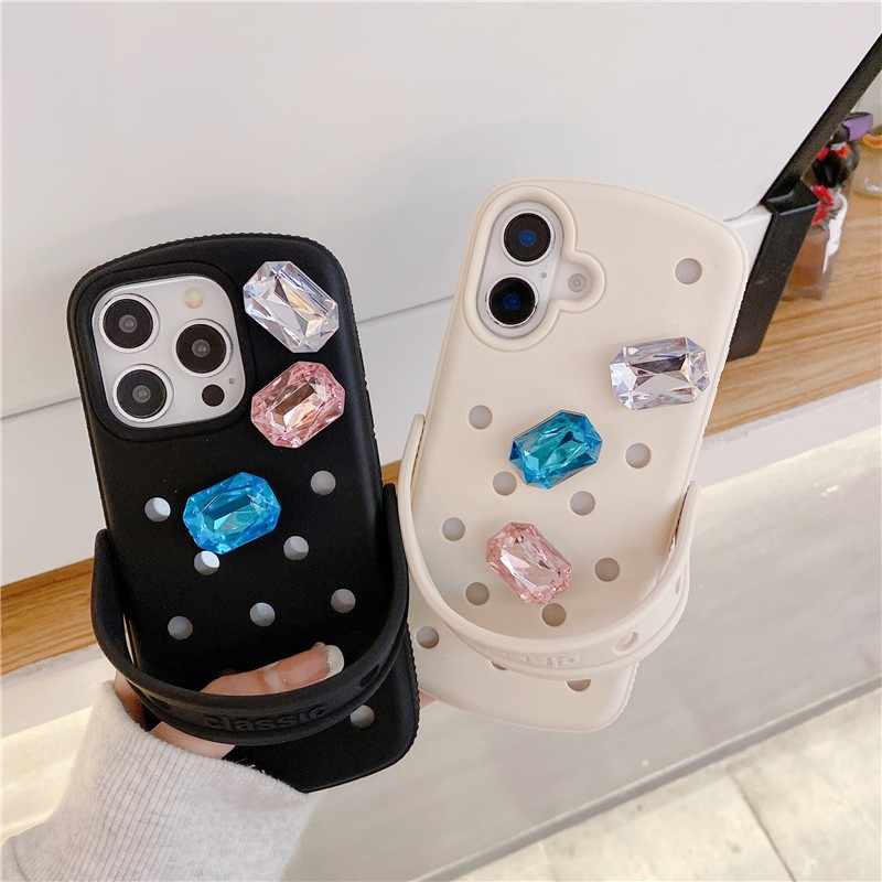 Ốp điện thoại chất liệu Silica gel họa tiết Crocs cho iPhone 17 Pro max 16 Pro Crocs
