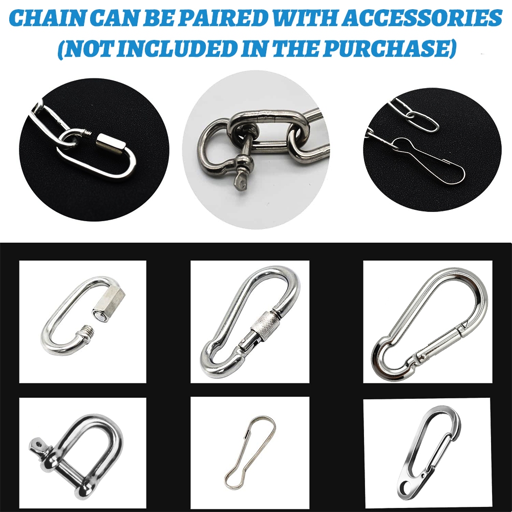 Dây chuyền thép không gỉ 304, dây phơi quần áo, xích thú cưng, dự án DIY, chống gỉ hàn