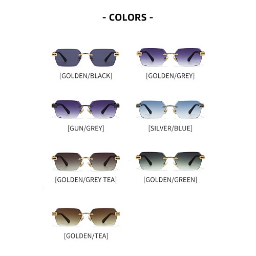 Kính Vuông Phong Cách Châu Âu Và Mỹ, Kính Râm Gradient Thời Trang Không Khung Unisex