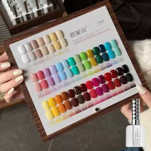 Keo đánh bóng móng tay màu trơn không đánh dấu 35 màu Phong cách mới Bột da trắng đen lâu trôi Sữa chua trắng Cửa hàng làm móng tay chuyên dụng 16ml